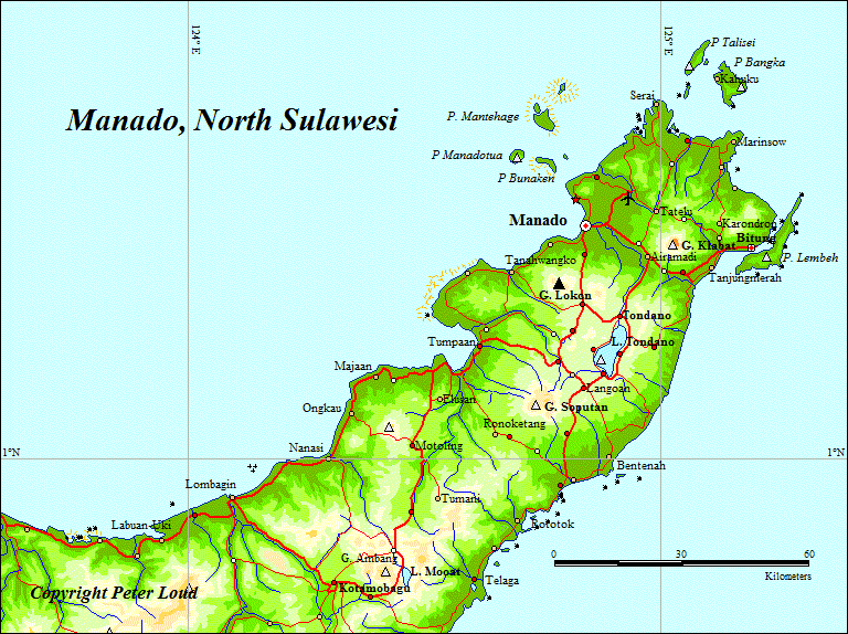 Map of North Sulawesi
