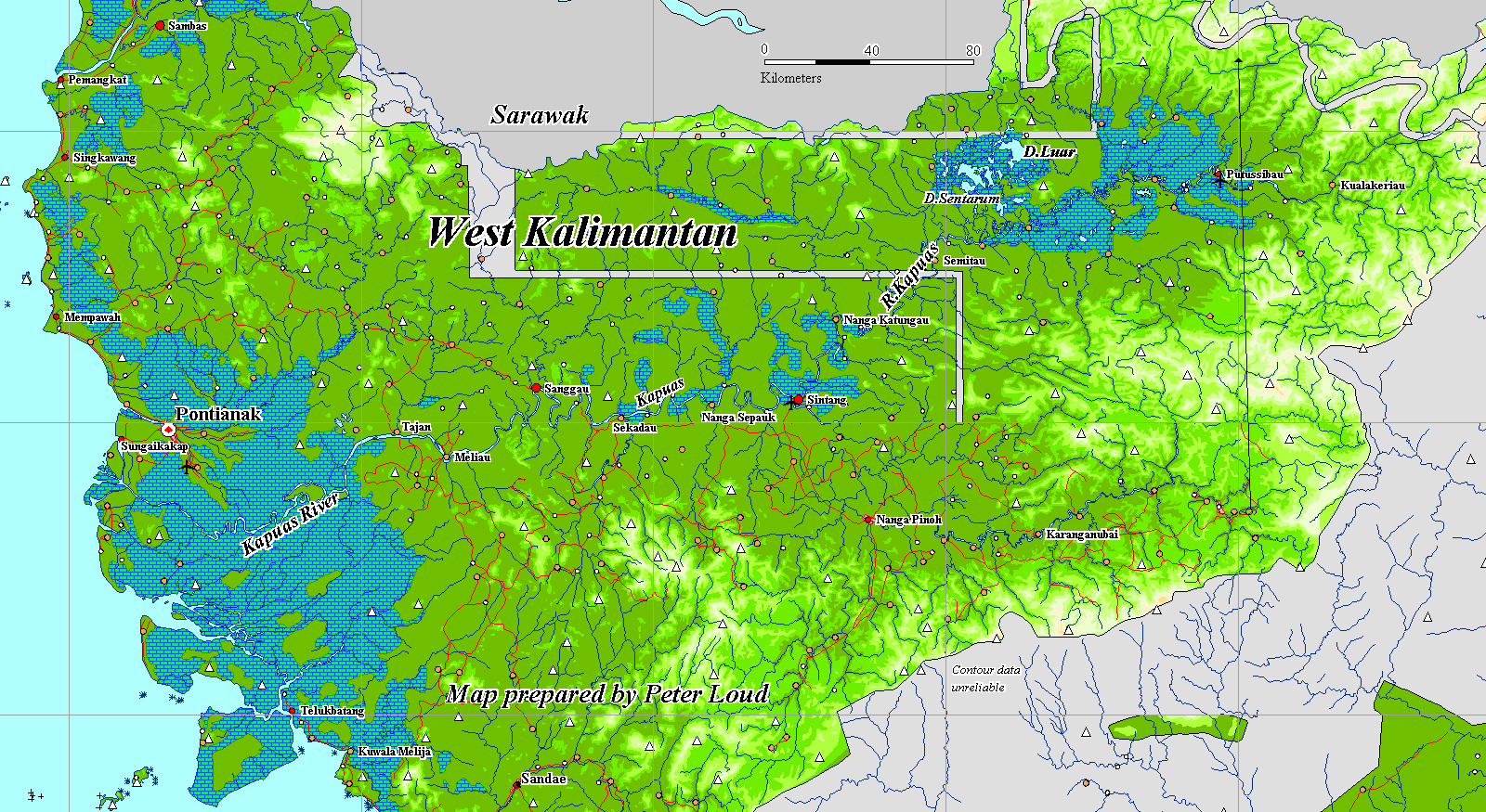 Map of West Kalimantan