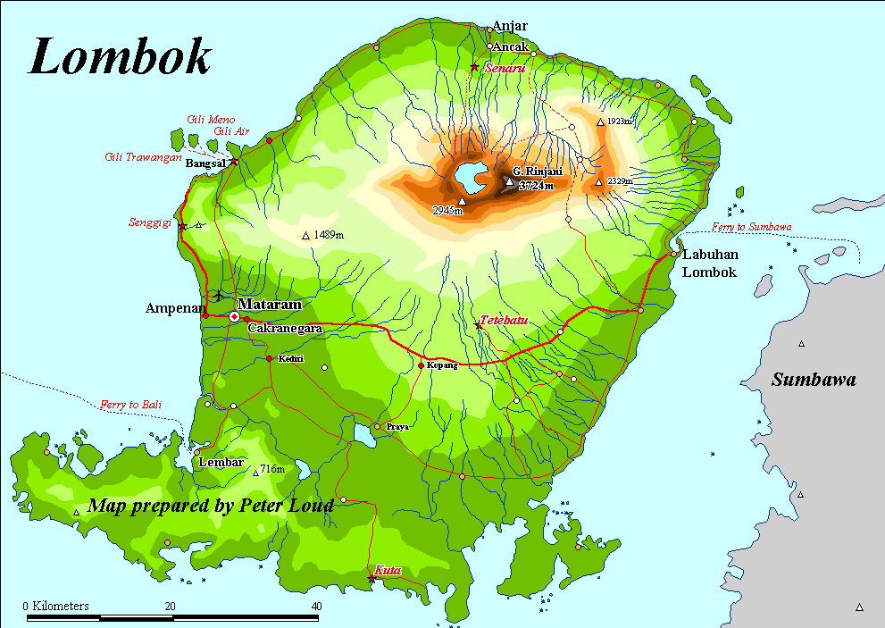 Map of Lombok