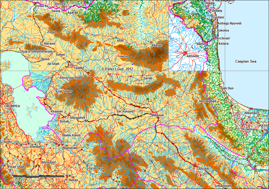 Map of North West Iran