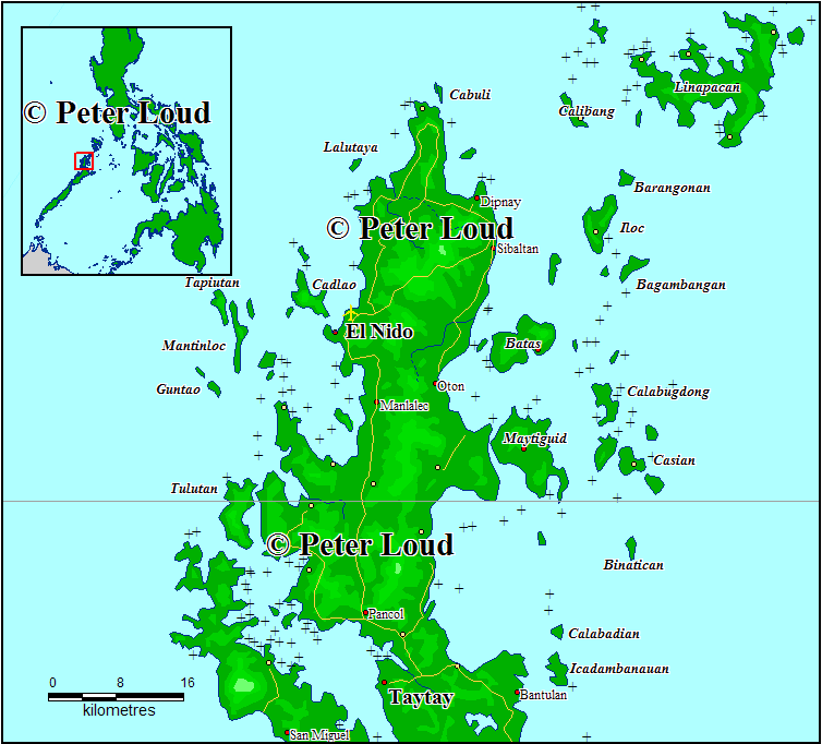 Map of North Palawan