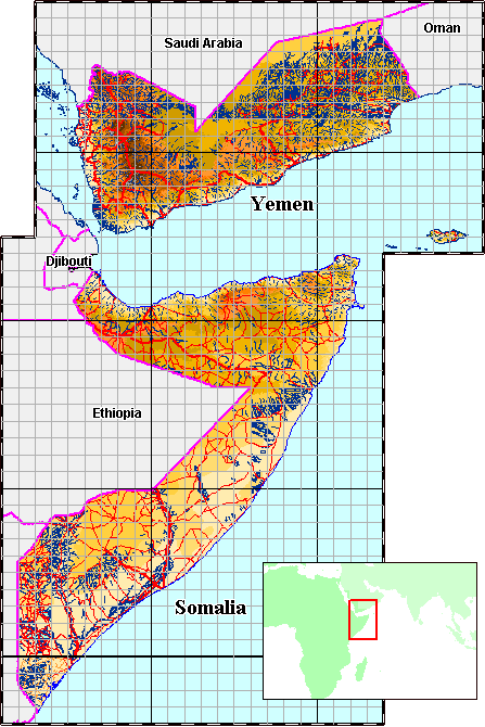 Map of Somalia & Yemen